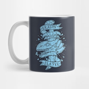 Dragon slayer - blue ink Mug